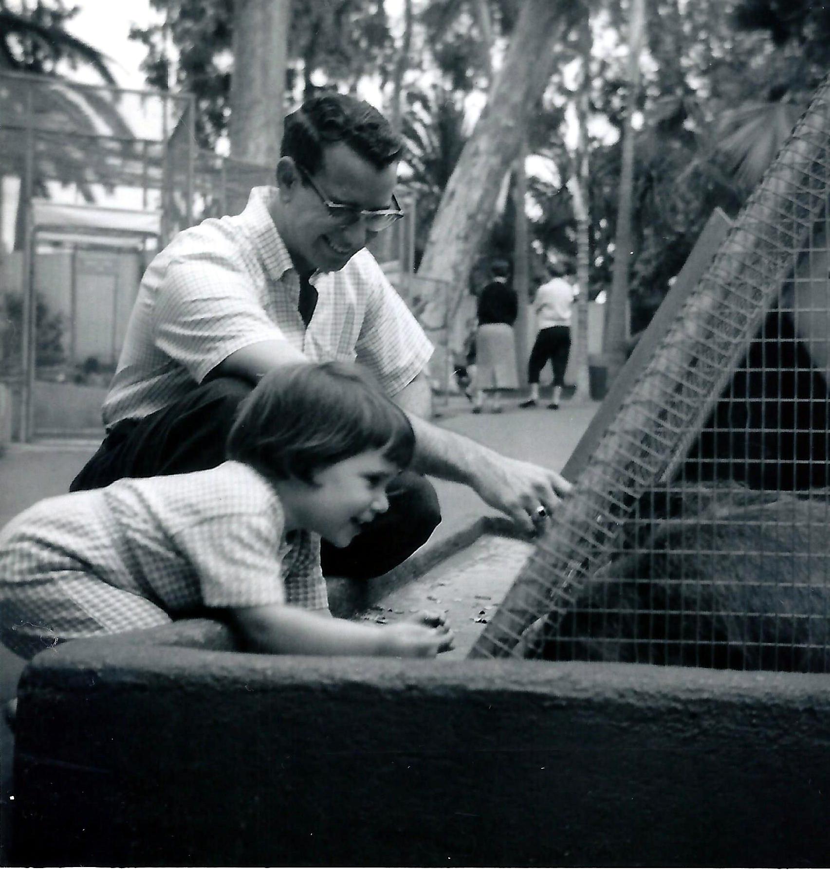 Carolyn and her father at the zoo